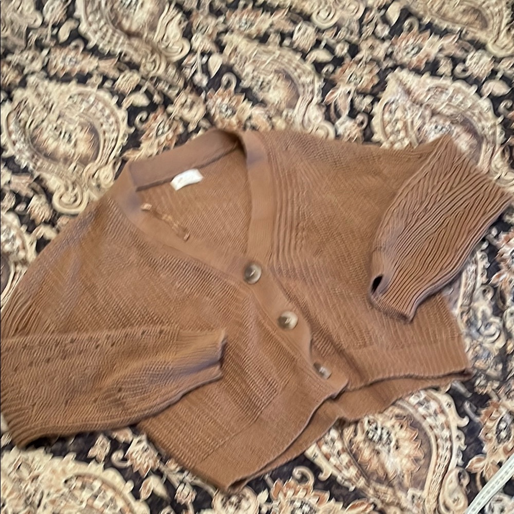 Light Brown Button-Up Cardigan